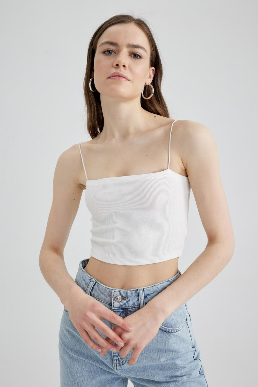 DEFACTO Cool Fitted Ribbed Camisole Athlete