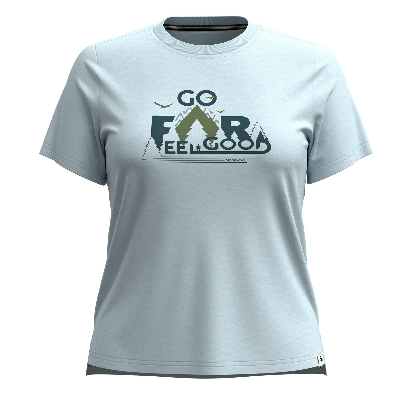 Smartwool W GO FAR FEEL GOOD GRAPHIC SHORT SLEEVE winter sky heather Veľkosť: L