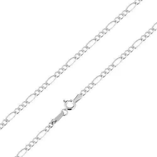 Retiazka v bielom zlate 585, vzor Figaro - tri oválne a jedno podlhovasté očko, 450 mm