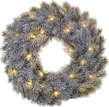 EMOS LED dekorácia – adventný veniec, 40 cm, 2× AA, vnútorná, teplá biela, časovač