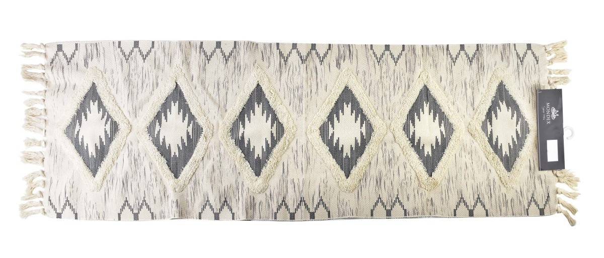 Dekorativní koberec BOHO 180x60 cm šedý/béžový