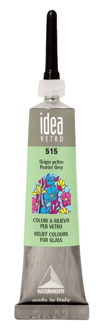 MAIMERI VETRO RILIEVO - Kontúra na sklo (515 - pewter grey, 20 ml)