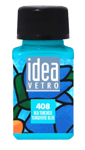 MAIMERI IDEA VETRO - Farby na sklo 408 - turquoise blue, 60 ml