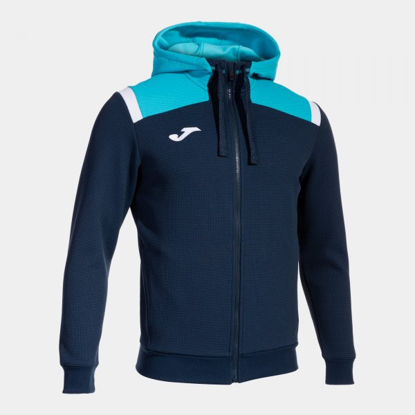 TOLEDO  ZIP-UP HOODIE NAVY FLUOR TURQUOISE 2XL