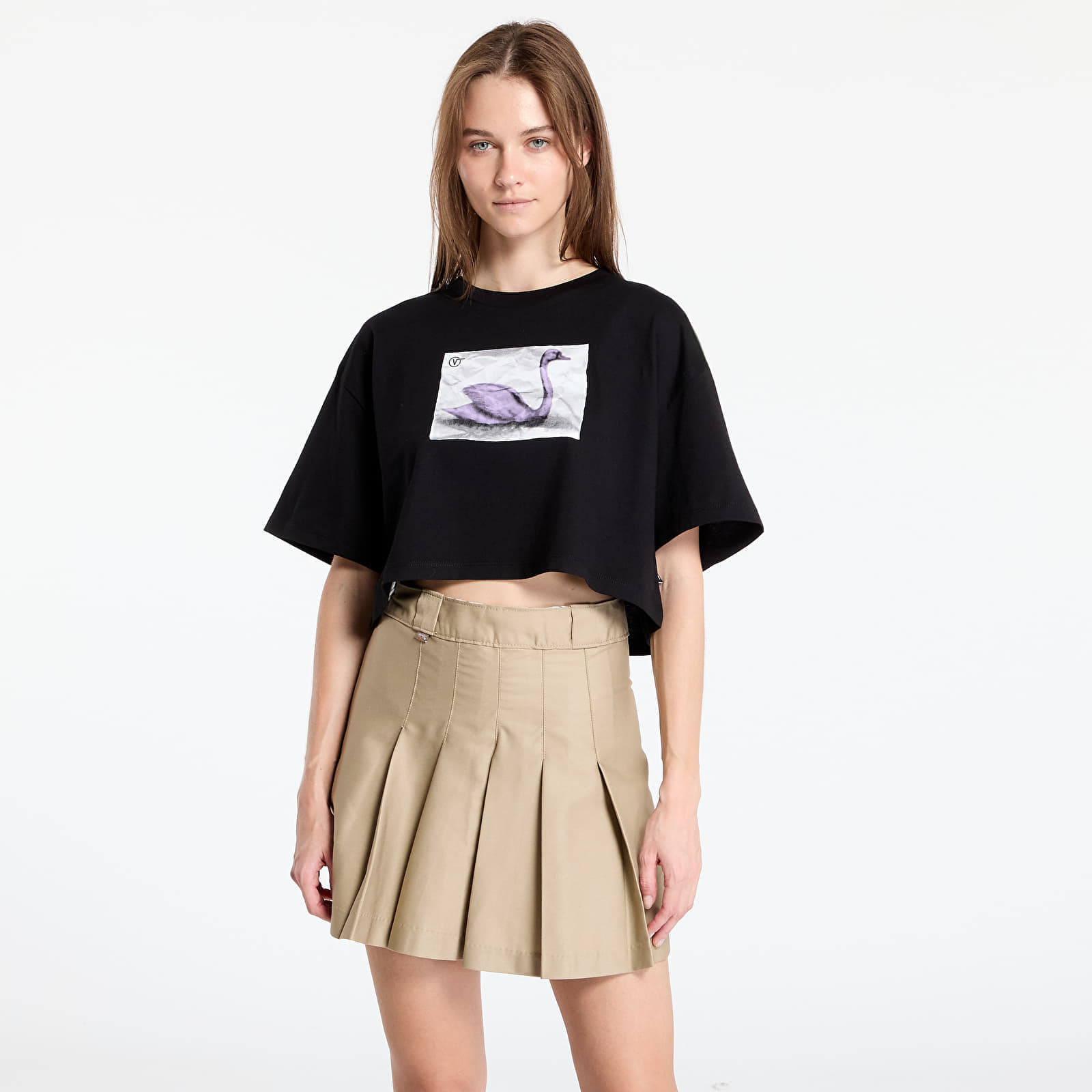 Tričko Vans Swan SS Relax Crop Black S