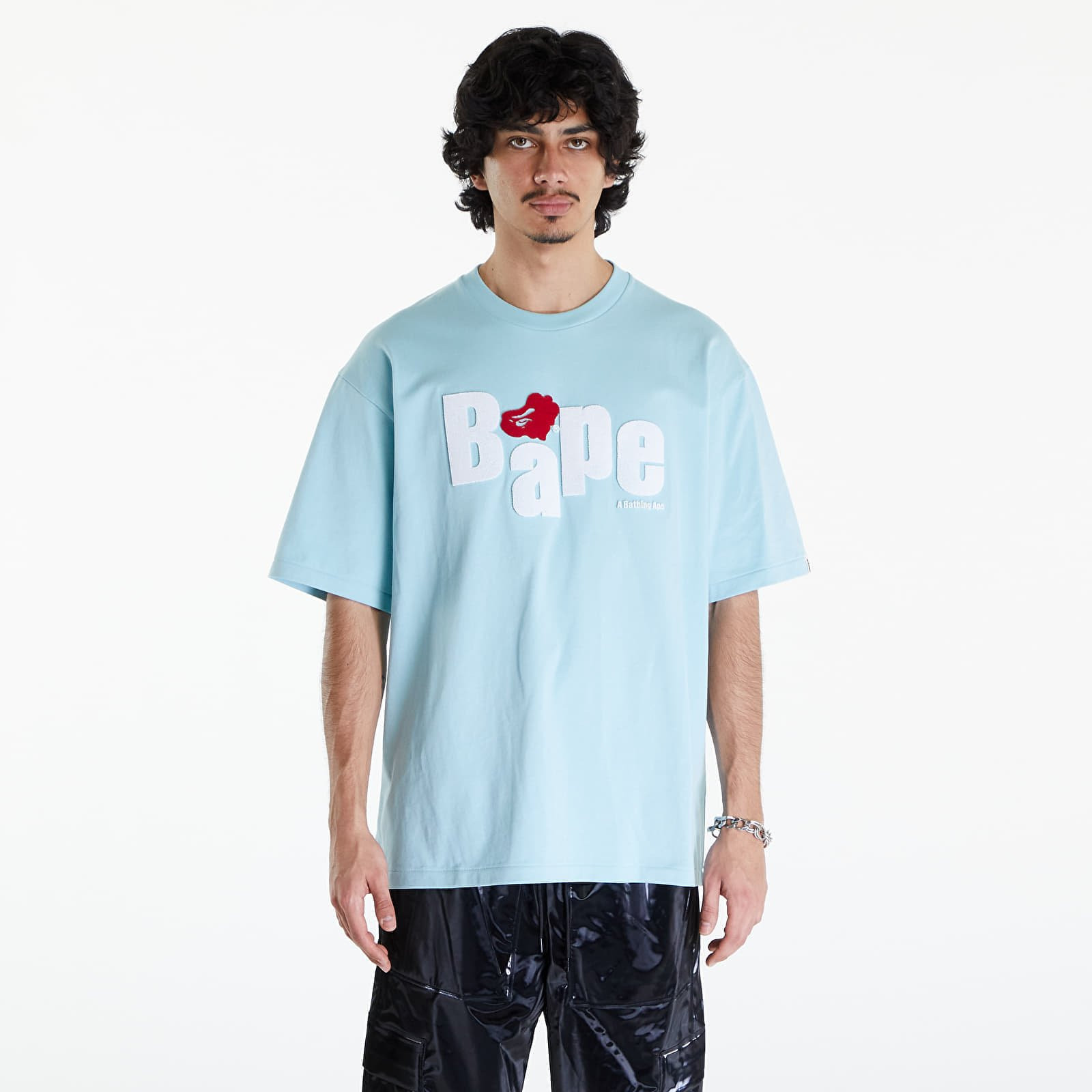 Tričko A BATHING APE Heart Ape Head Relaxed Fit Tee Sax S