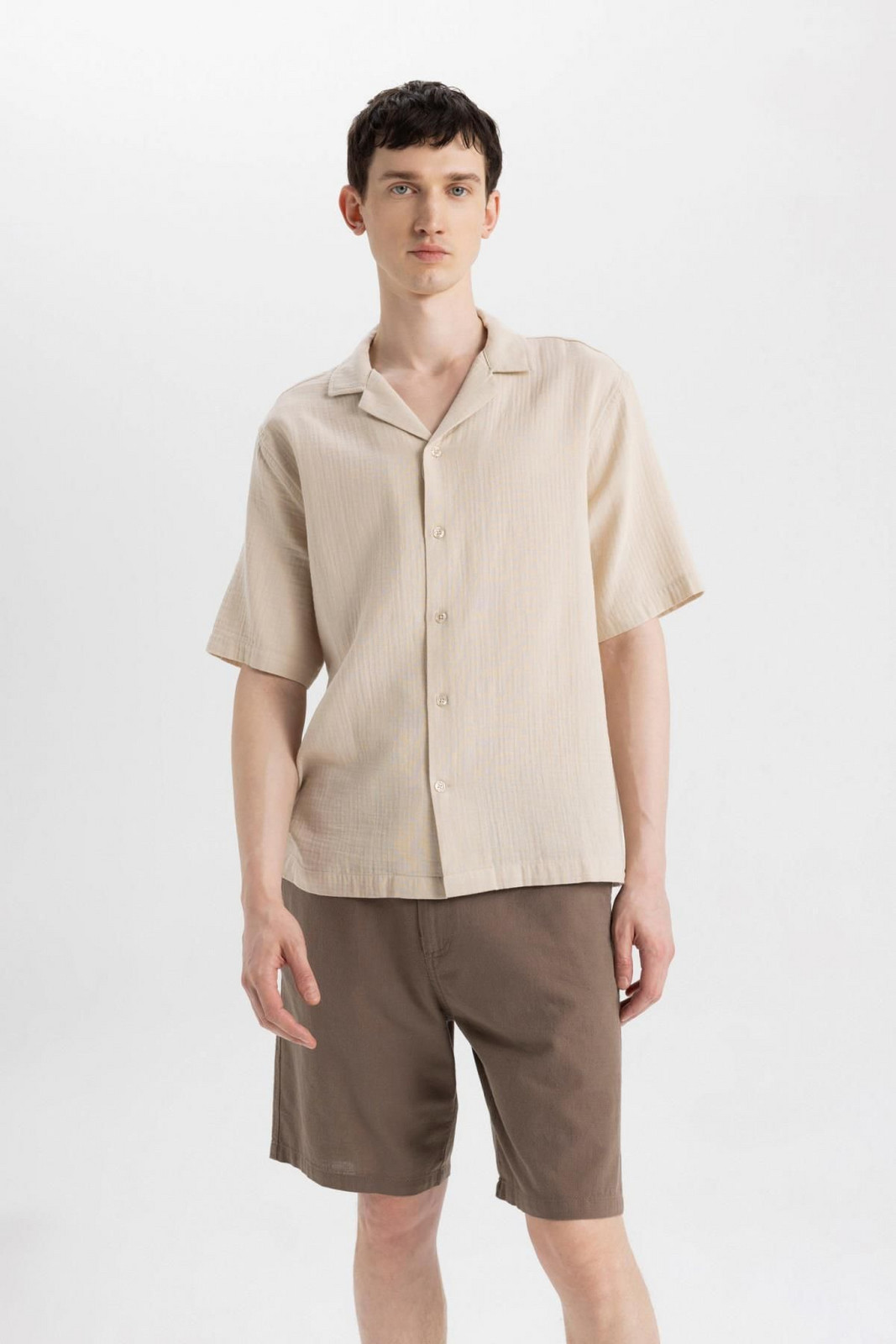 DEFACTO Relax Fit Polo Neck Cotton Short Sleeve Shirt