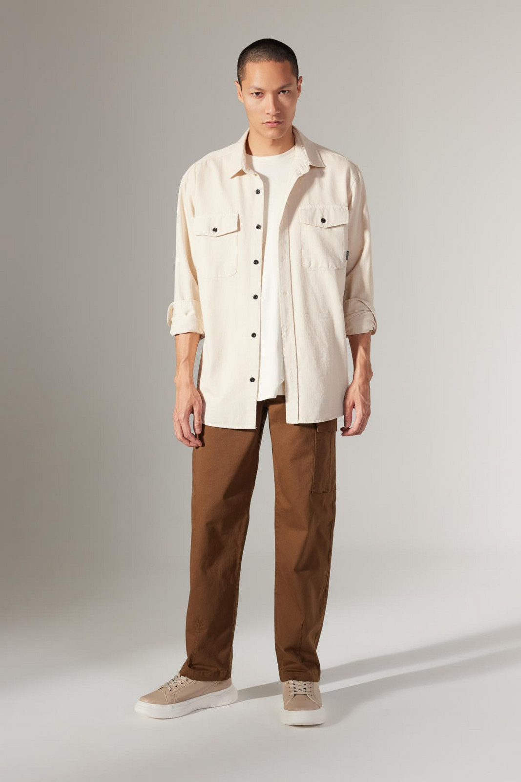DEFACTO Baggy Straight Leg Gabardine Trousers