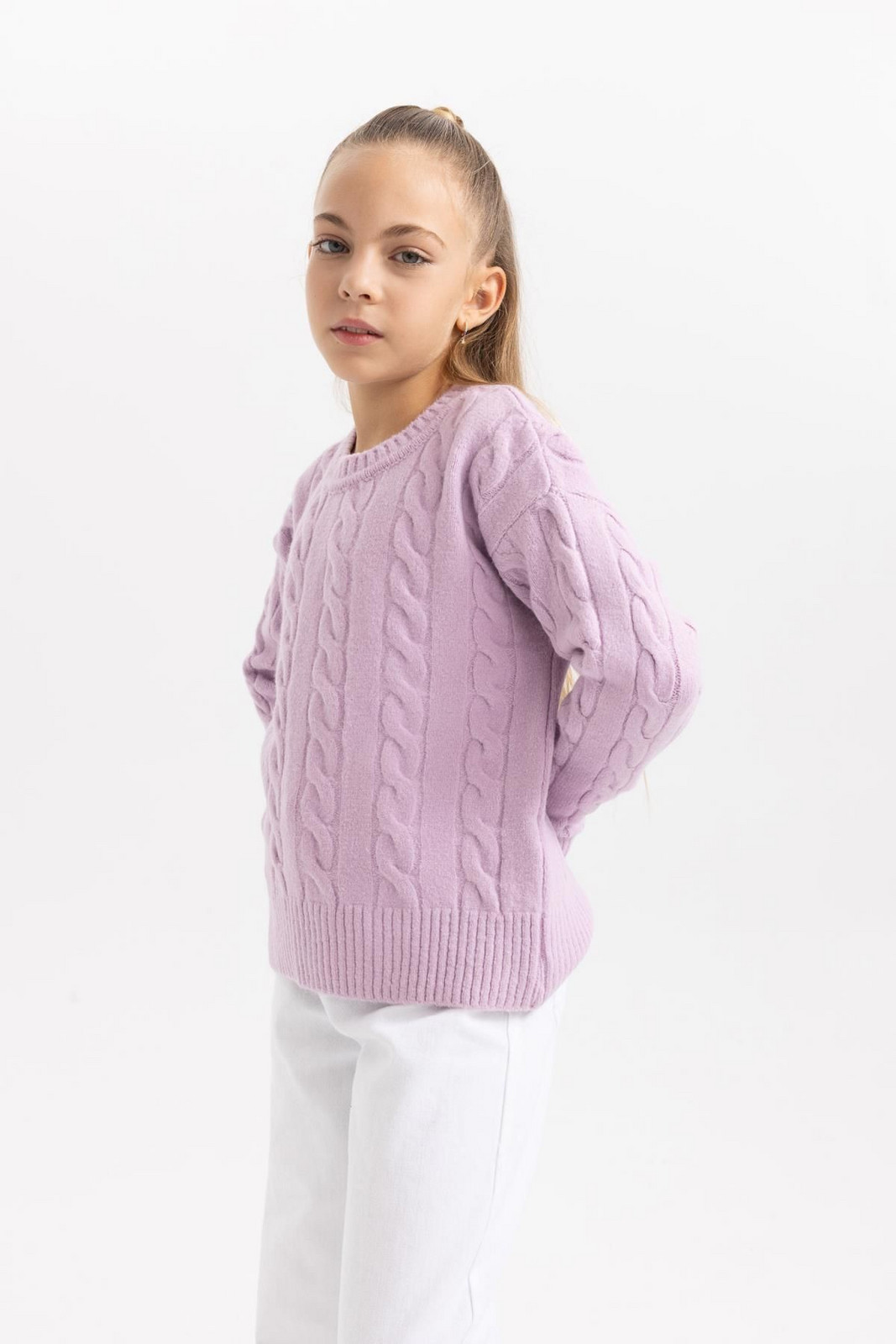 DEFACTO Girl's Crew Neck Sweater