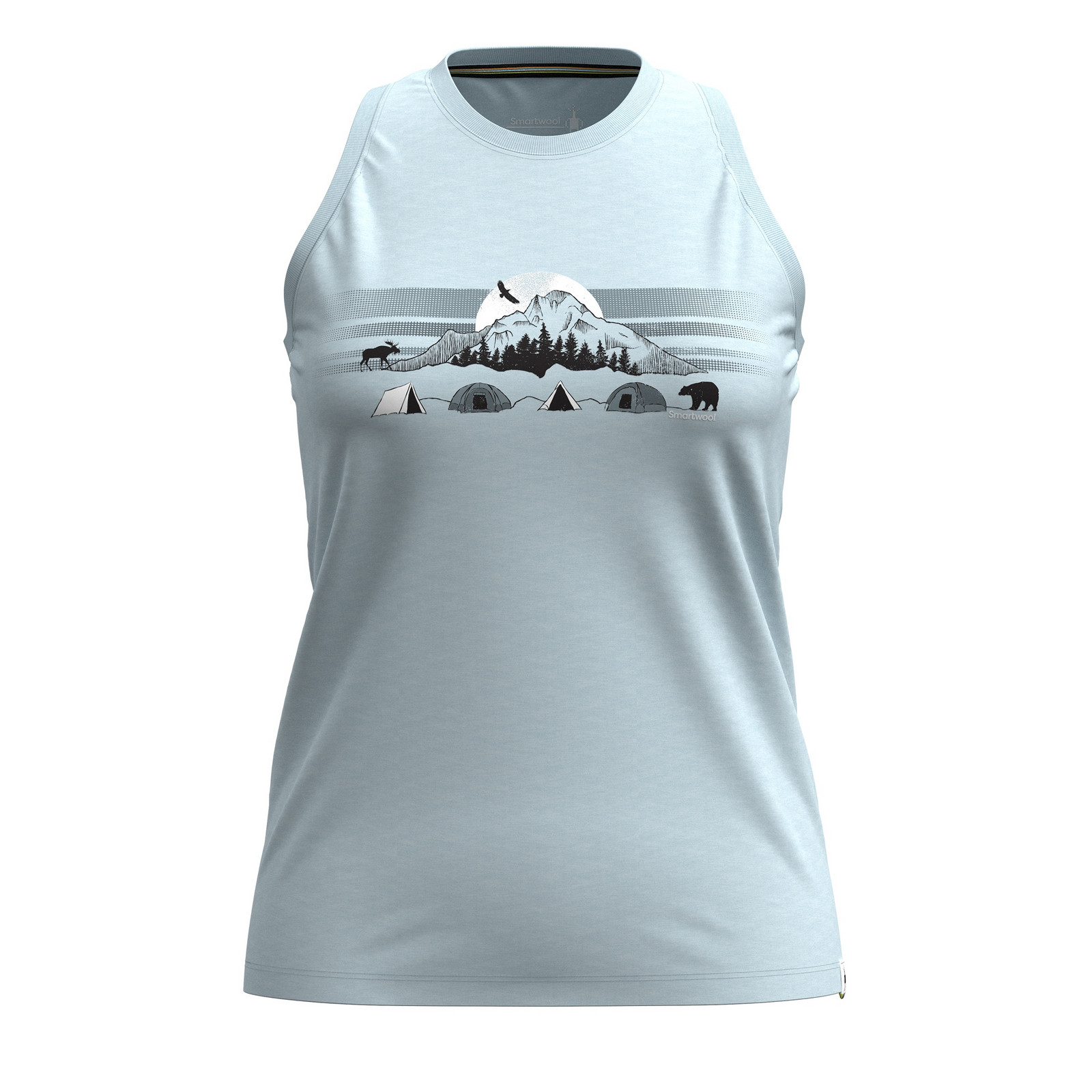 Smartwool W MOUNTAIN MOONLIGHT GRAPHIC TANK winter sky heather Veľkosť: L