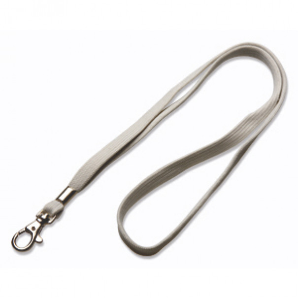 Kľúčenka na krk s karabínou Promex 1 cm - sivá