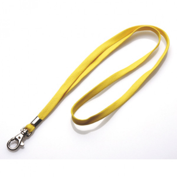 Kľúčenka na krk s karabínou Promex 1 cm - žltá