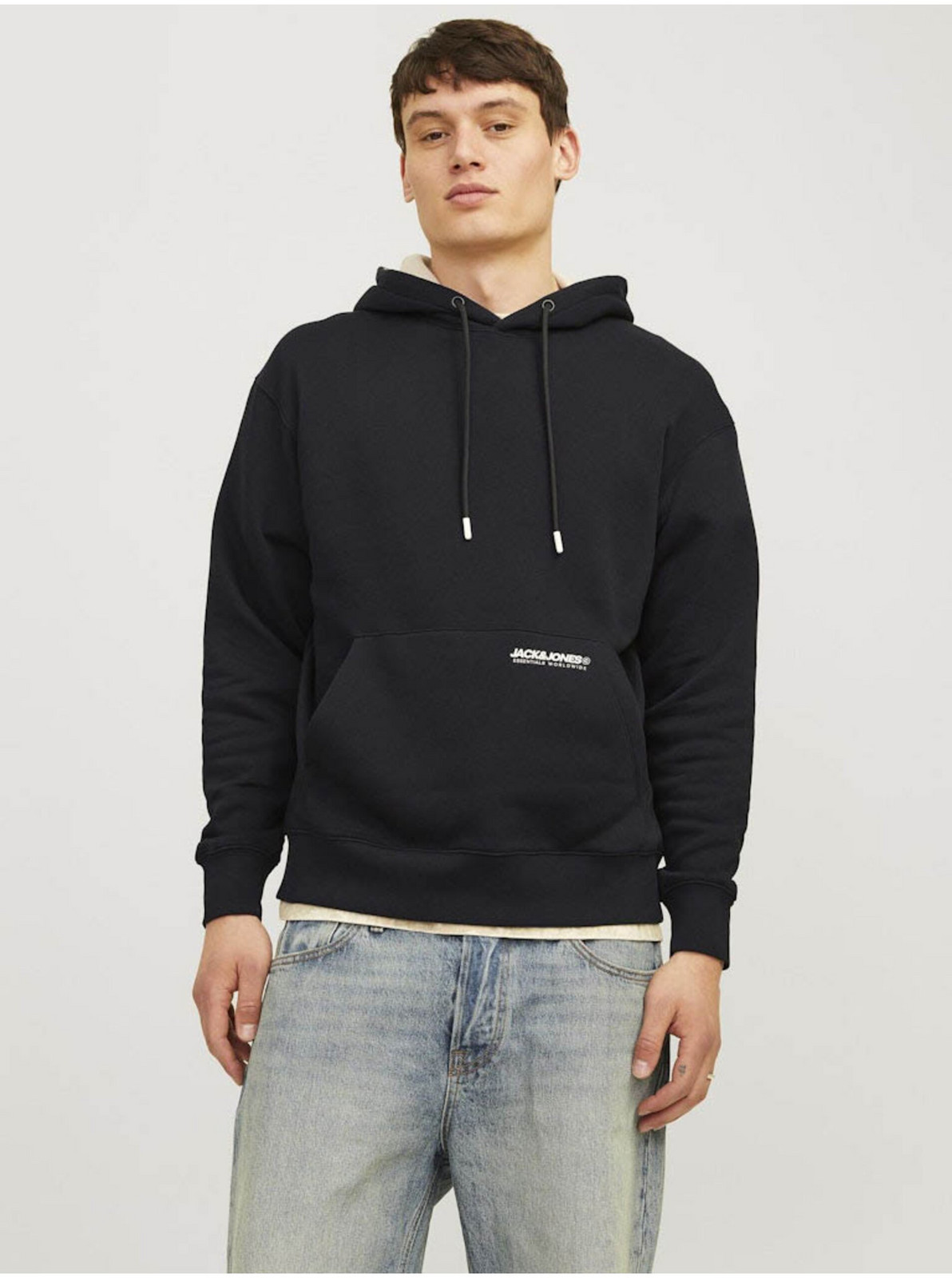 Čierna pánska mikina s kapucňou Jack & Jones Elegacy