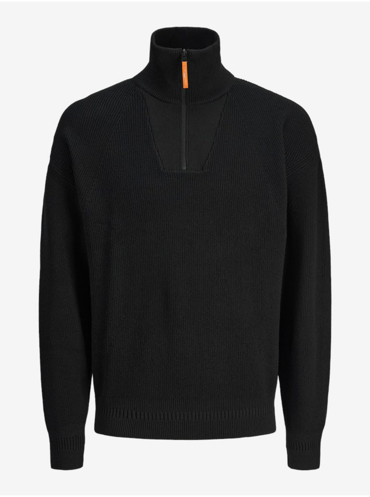 Čierný pánsky sveter so zipsom Jack & Jones Outdoor