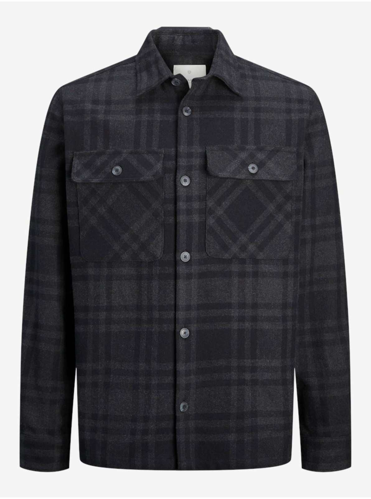 Čierno-šedá pánska ľahká košeľová bunda Jack & Jones Raymond