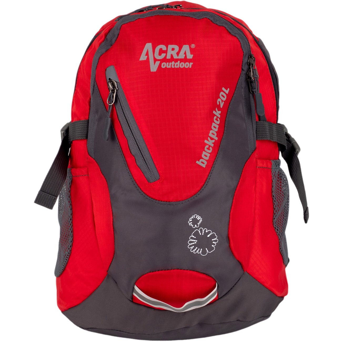 Batoh turistický Acra Backpack 20 l - červený-sivý