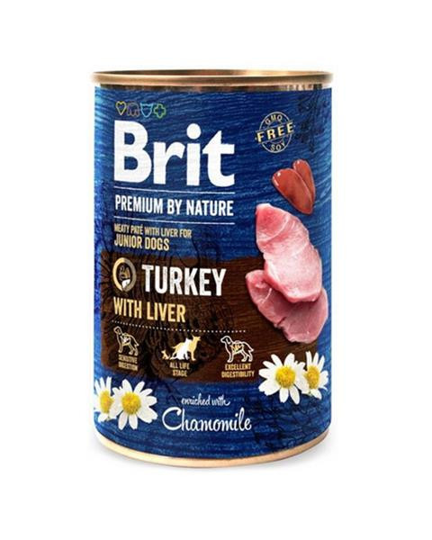 Brit Premium by Nature dog Turkey with Liver konzervy pre psy 6x400g
