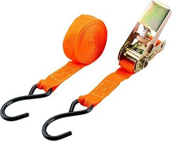 Pás upínací račňový s hákmi, 25 mm × 5 m