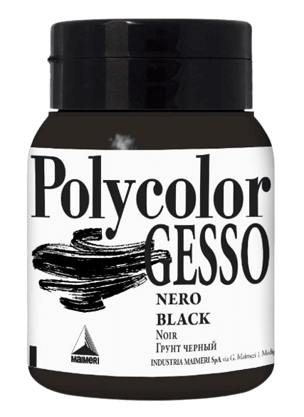 MAIMERI POLYCOLOR GESSO - Akrylový šeps čierna, 0,5 L
