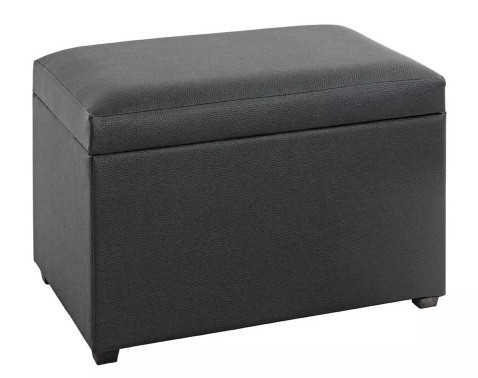 Úložná truhla na sedenie Miguel, čierna ekokoža%