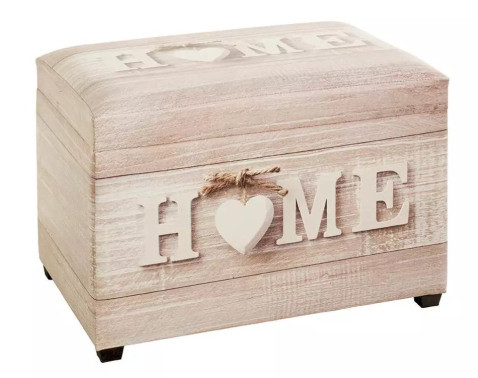 Truhla na sedenie s úložným priestorom Home, motív dreva%