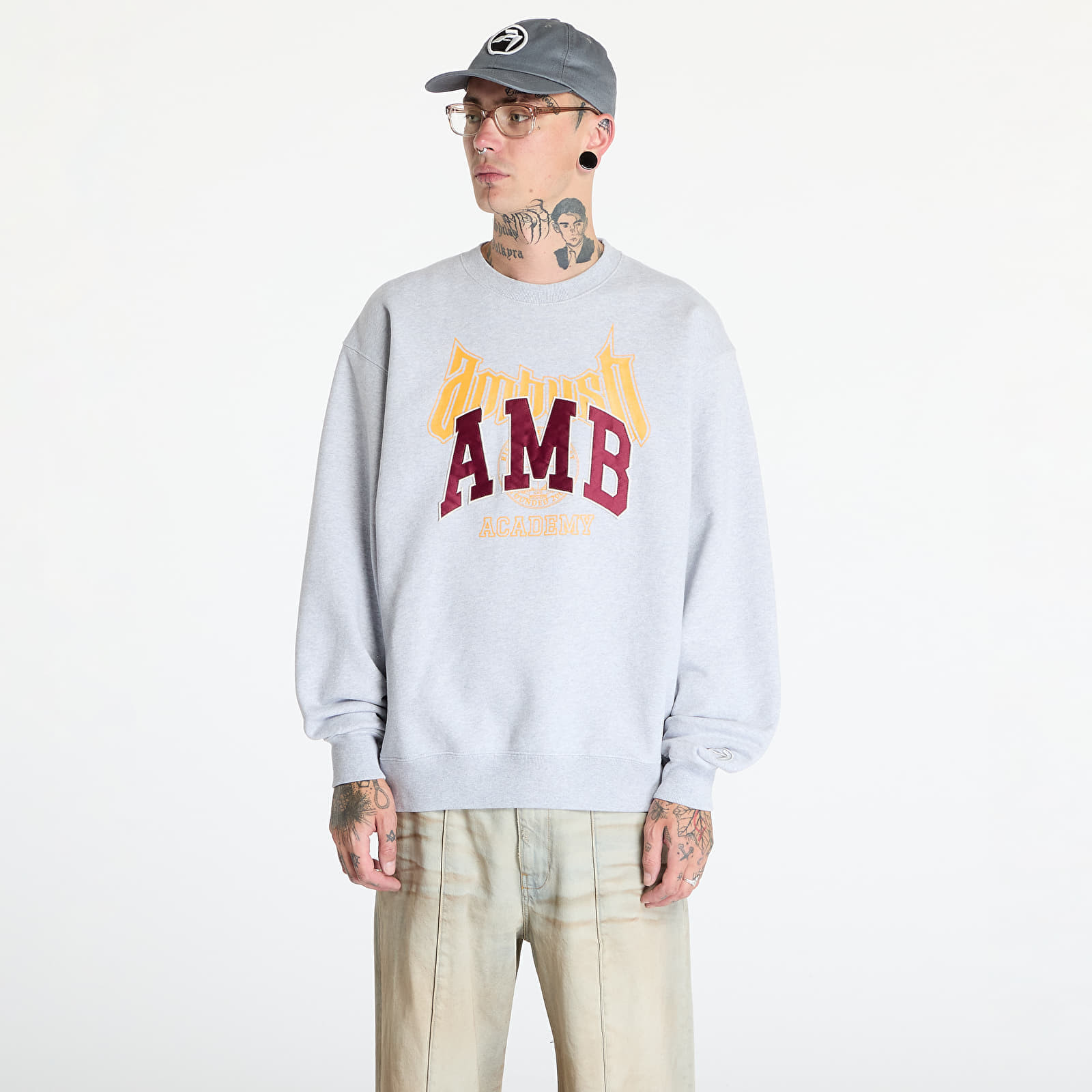Mikina Ambush Graphic Sweatshirt UNISEX Grey Melange/ Tap Shoe M