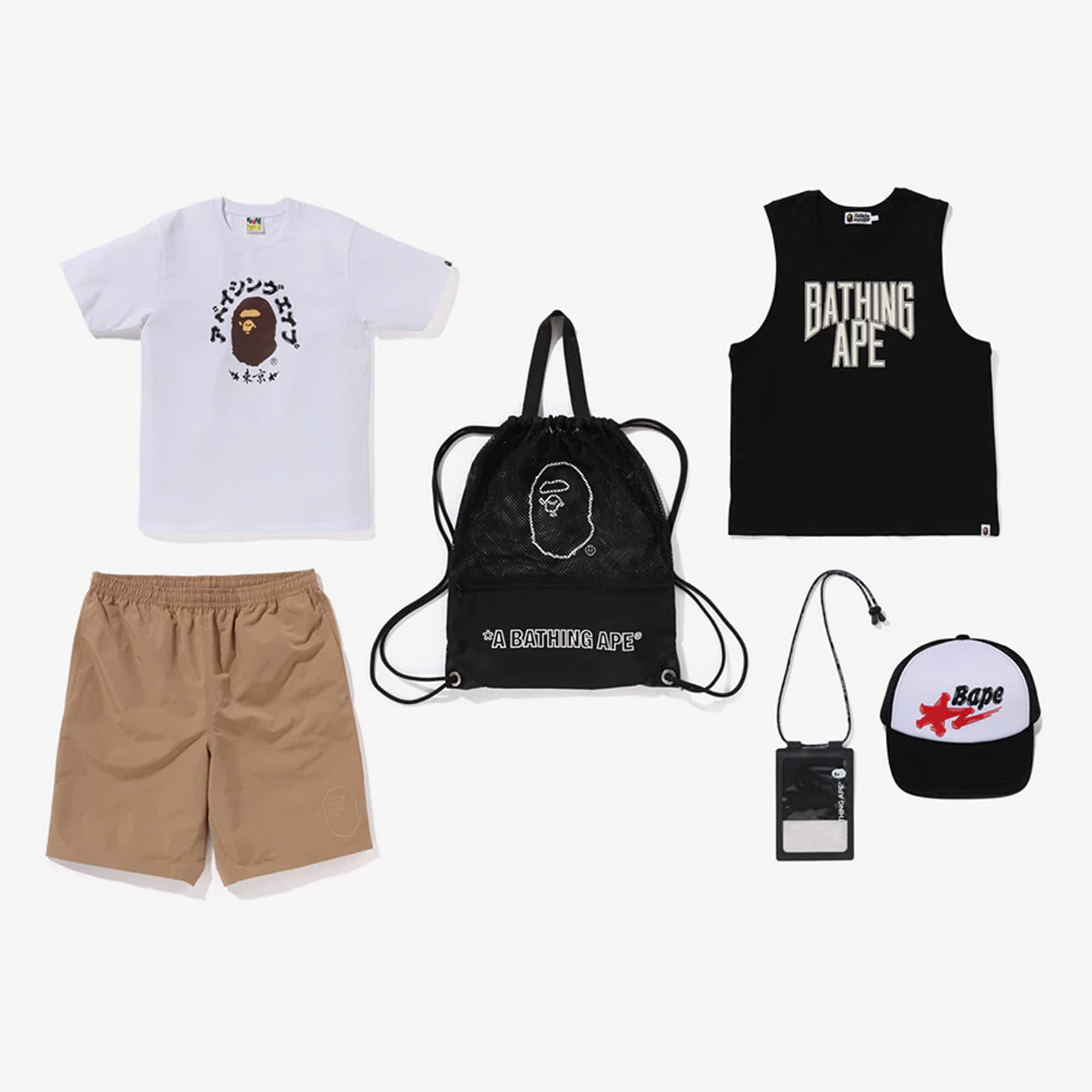 Gymsacks A BATHING APE Summer Bag Black XXXL