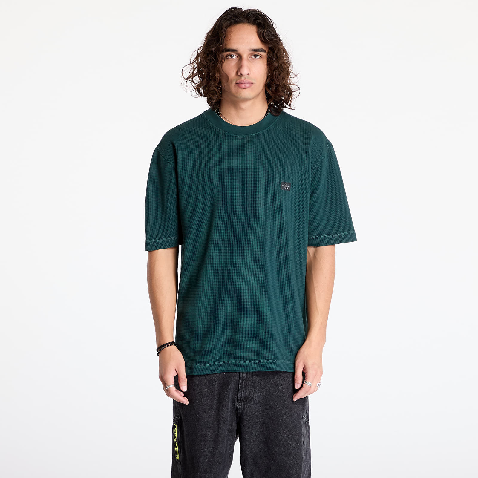 Tričko Calvin Klein Jeans Waffle Woven Label Tee Ponderosa Pine L