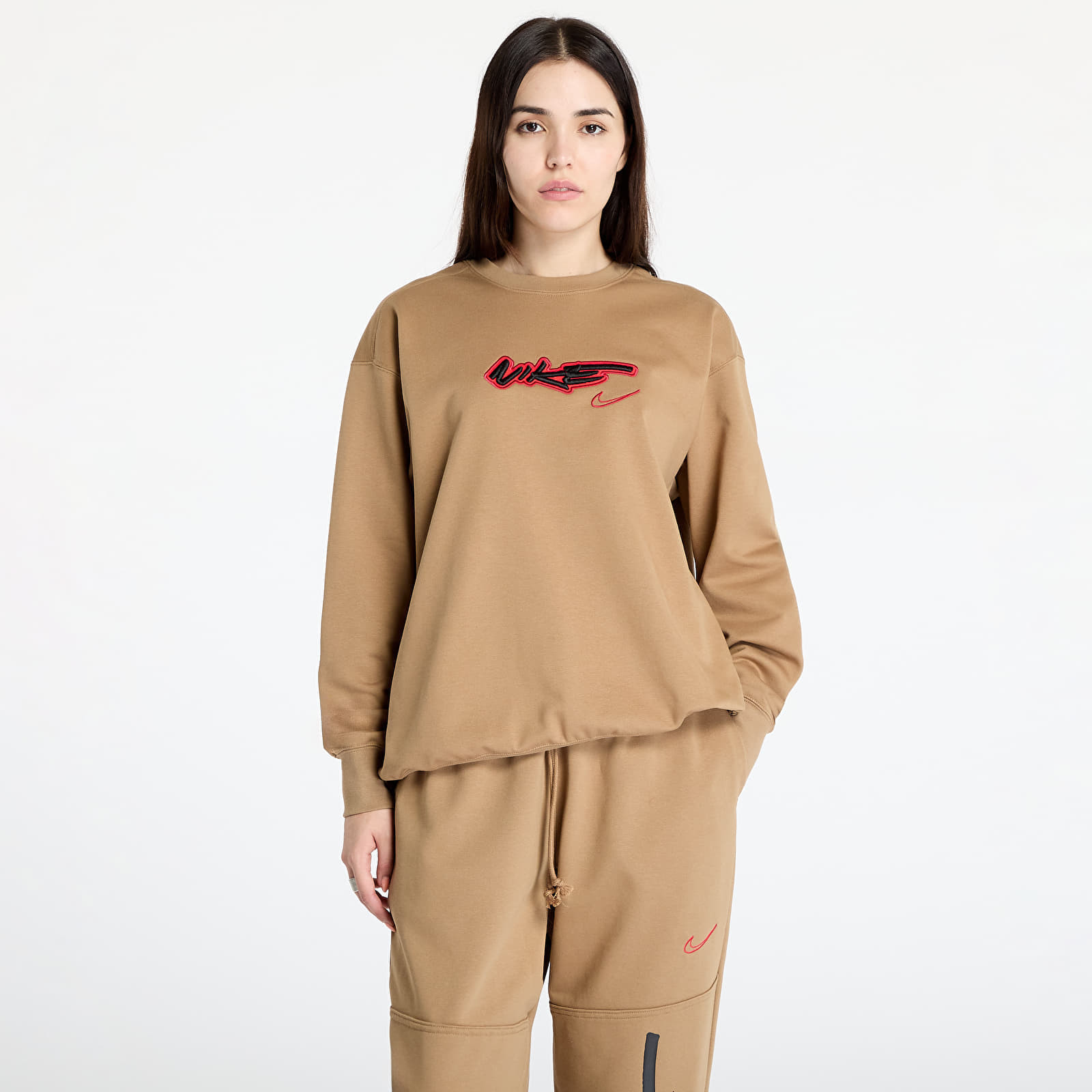 Mikina Nike Sportswear Breaking Women's Loose French Terry Top Driftwood XS