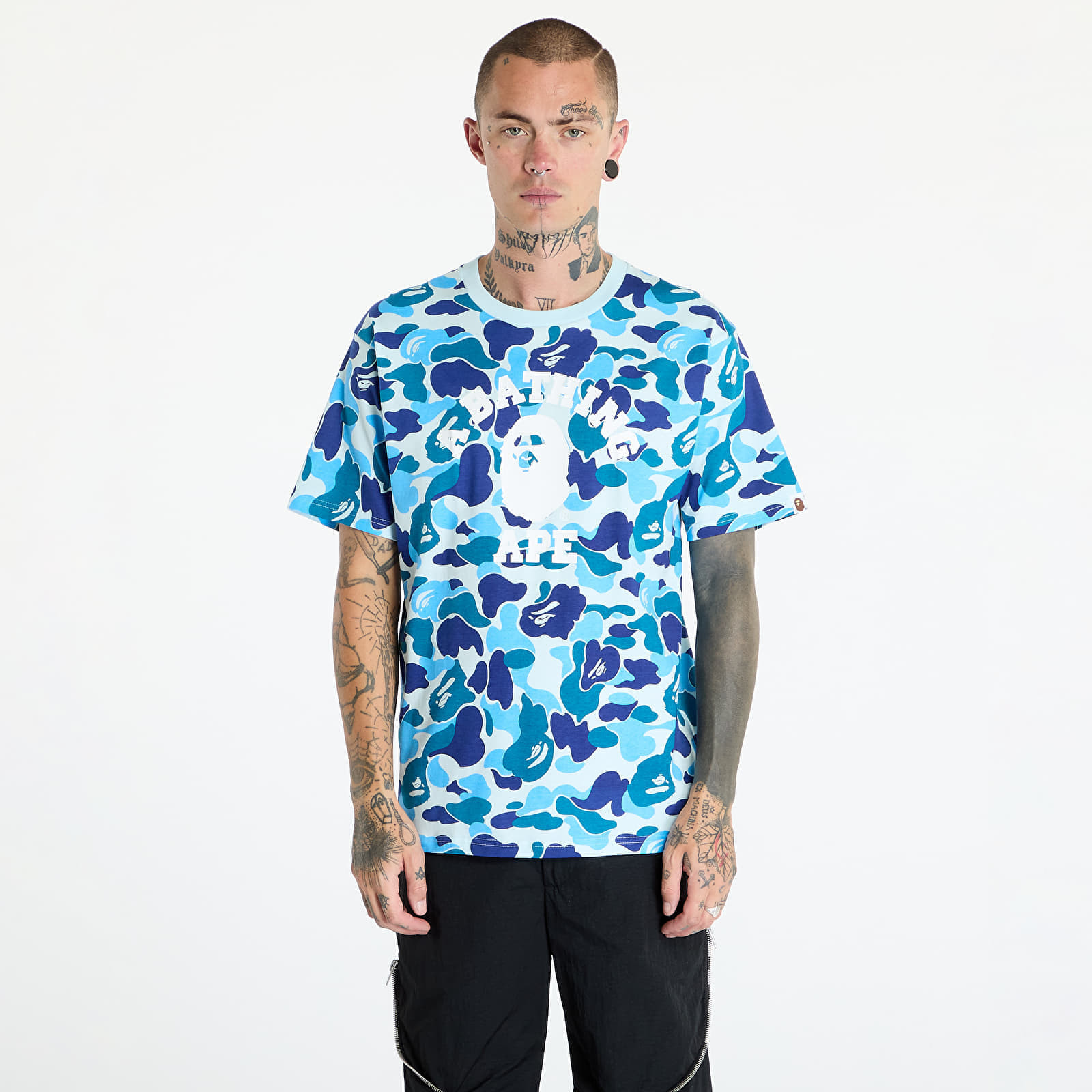 Tričko A BATHING APE Abc Camo College Tee Blue L