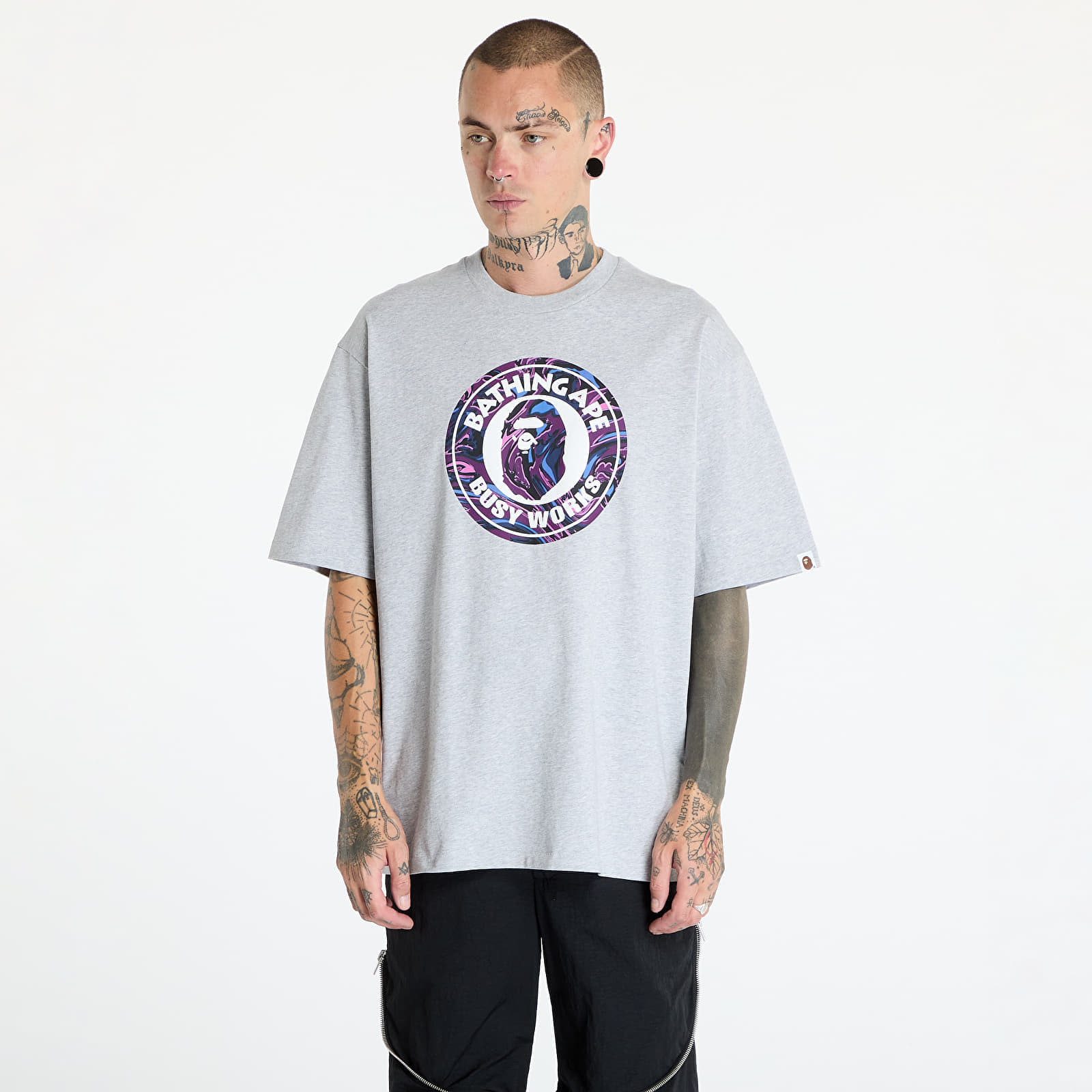 Tričko A BATHING APE Marbling Camo Busy Works Relaxed Fit Tee Gray M