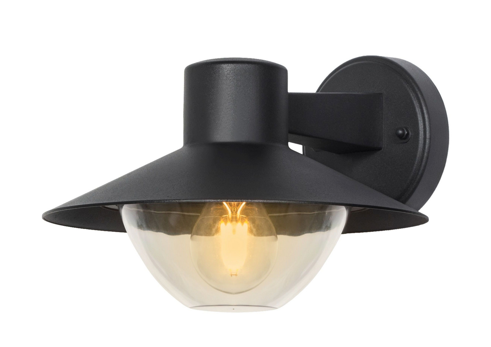 Candellux Čierne fasádne svietidlo Cosmos pre žiarovku 1x E27 IP44 21-32249