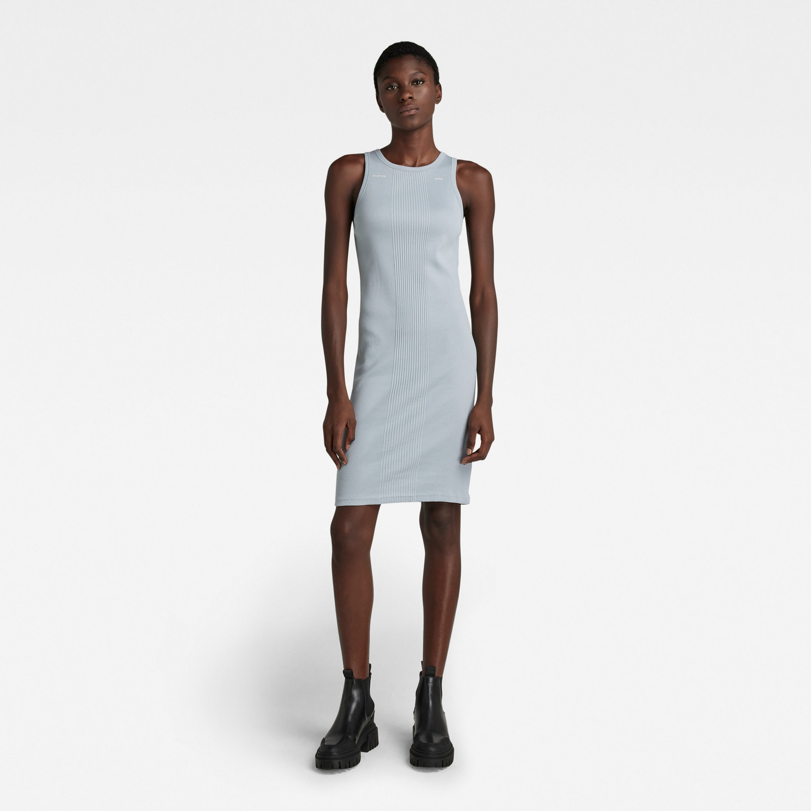 G-STAR Šaty - Engineered rib tank dress modré