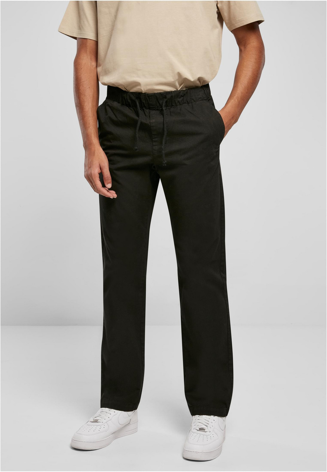 Straight slit trousers black