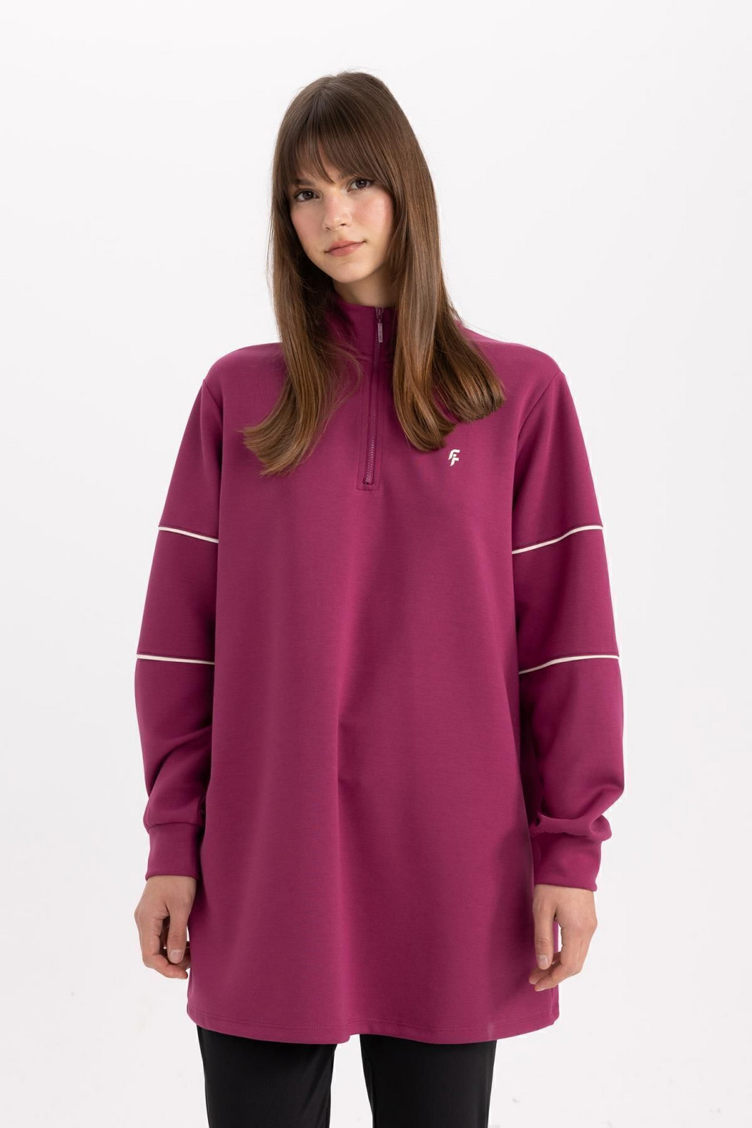 DEFACTO Fit Oversize Fit High Neck Scuba Diving Fabric Sportsman Sweatshirt