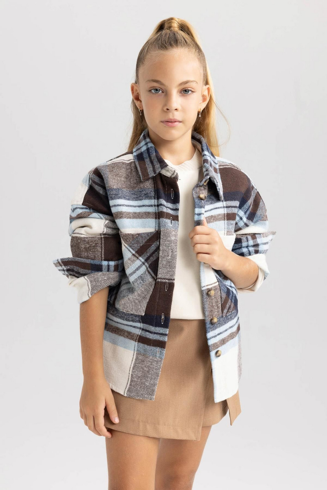 DEFACTO Girl's Long Sleeve Shirt