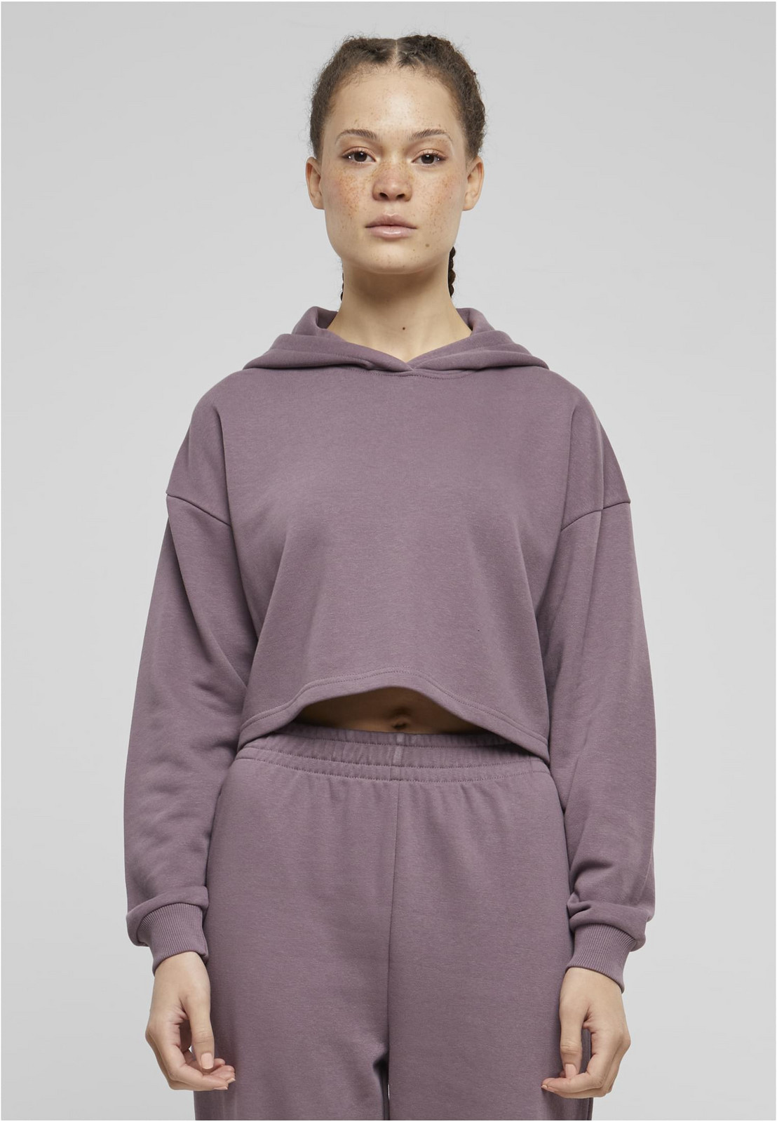 Women's cropped hoodie Terry Hoodie purple