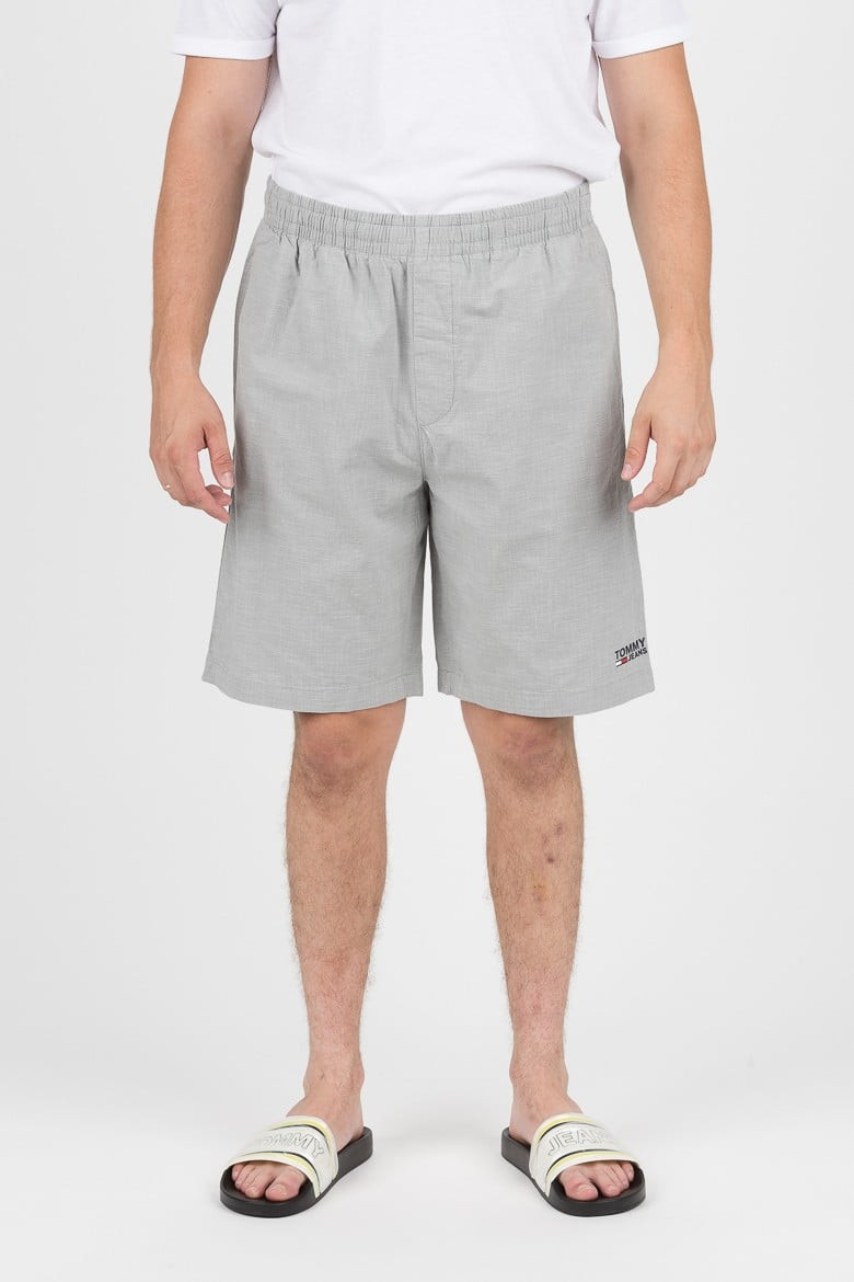 Tommy Jeans Krátke nohavice - TOMMY HILFIGER TJM LIGHT BASKETBALL SHORT sivé