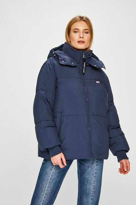 Tommy Jeans Bunda - TJW OVERSIZED PUFFA JACKET tmavomodrá