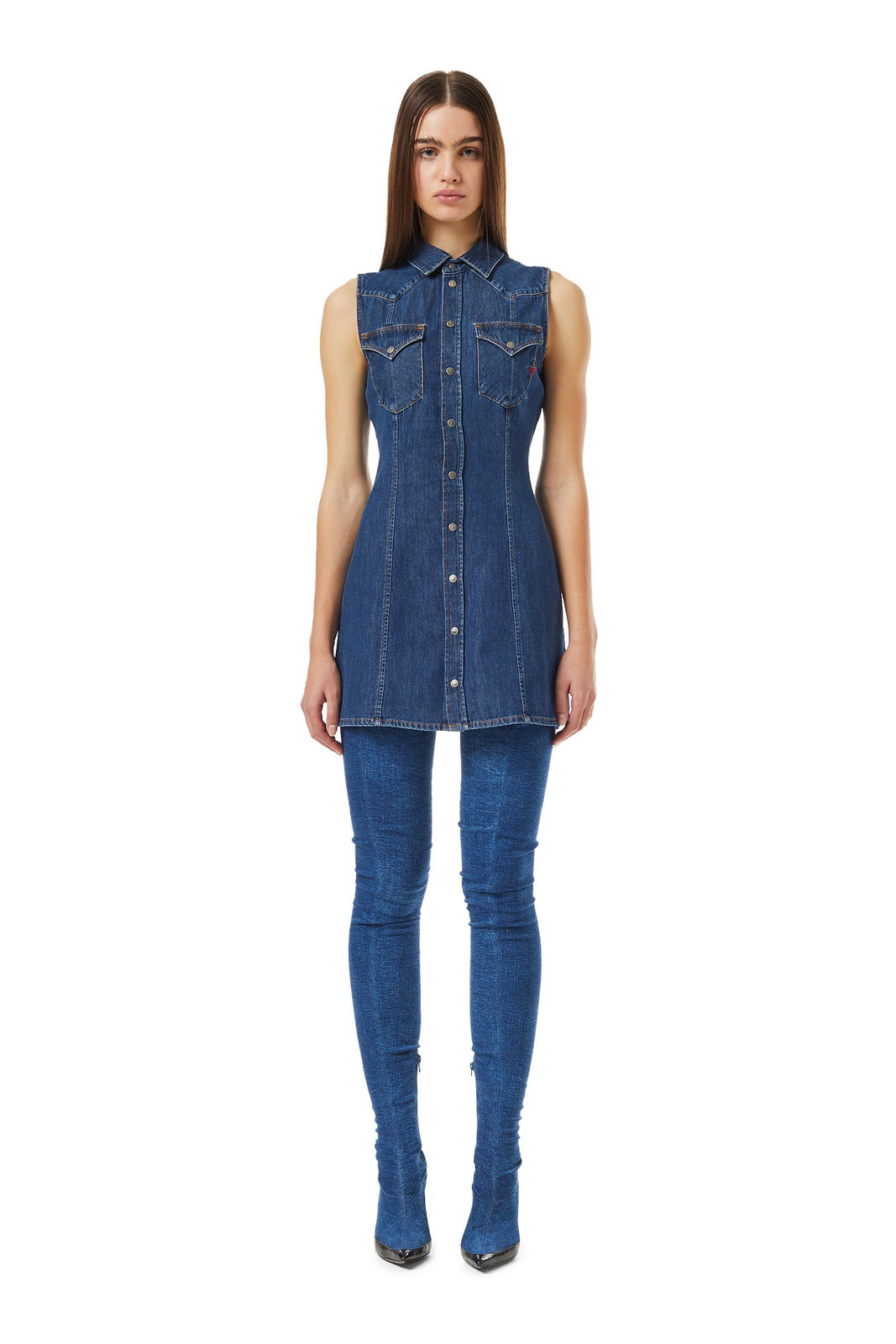 Diesel Šaty - DE-GLO-F DRESS modré