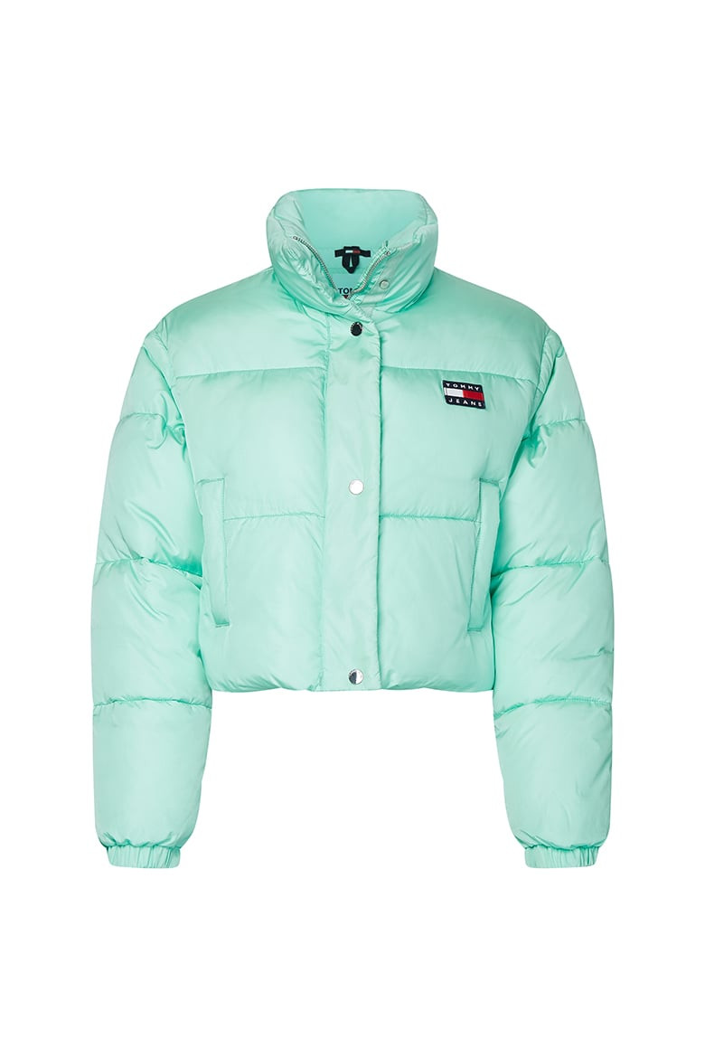 Tommy Jeans Bunda - TJW CROP VEST PUFFER JACKET zelená
