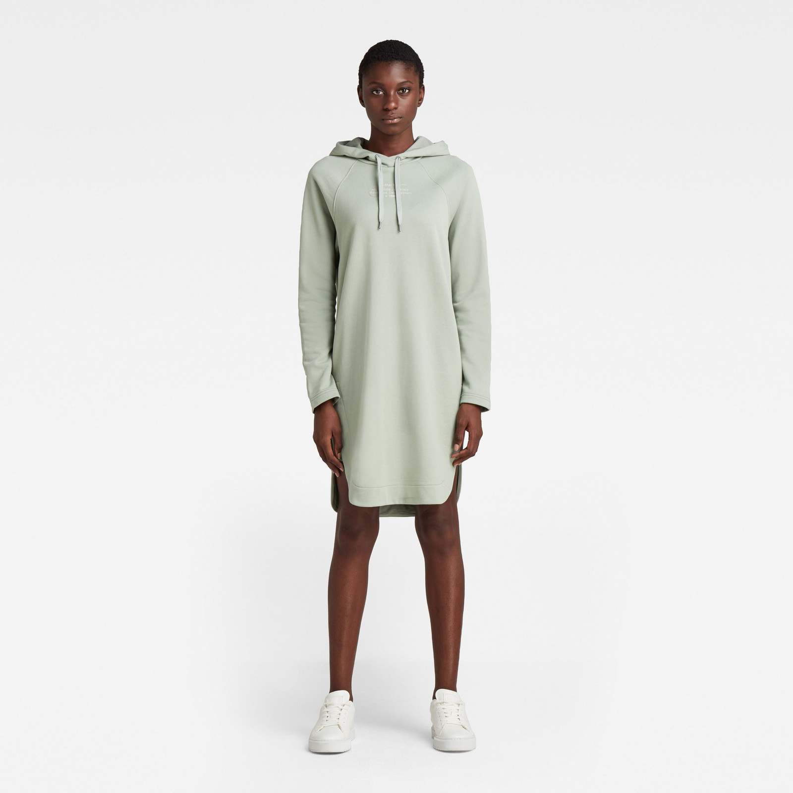 G-STAR Šaty - Graphic loose hdd sw dress l\s zelené