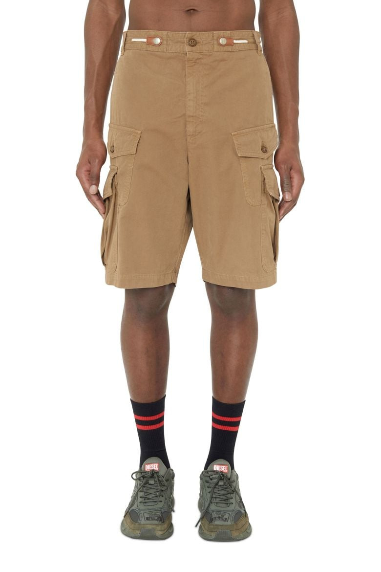 Diesel Krátke nohavice - P-JOFFE-SHO SHORTS hnedé