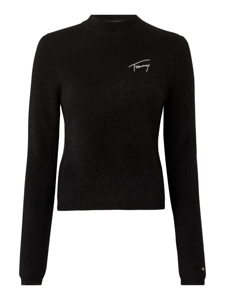 Tommy Jeans Rolák - TJW SIGNATURE  RIB TURTLENECK čierny