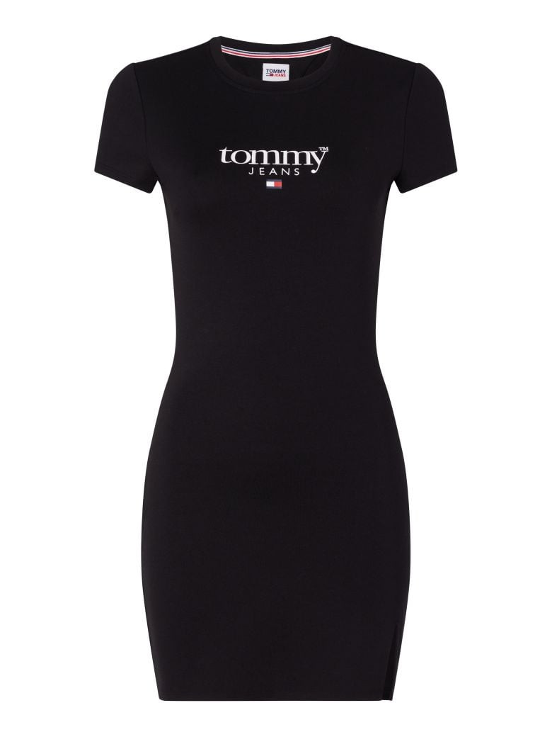 Tommy Jeans Šaty - TJW ESS LOGO 1 BODYCON DRESS čierne