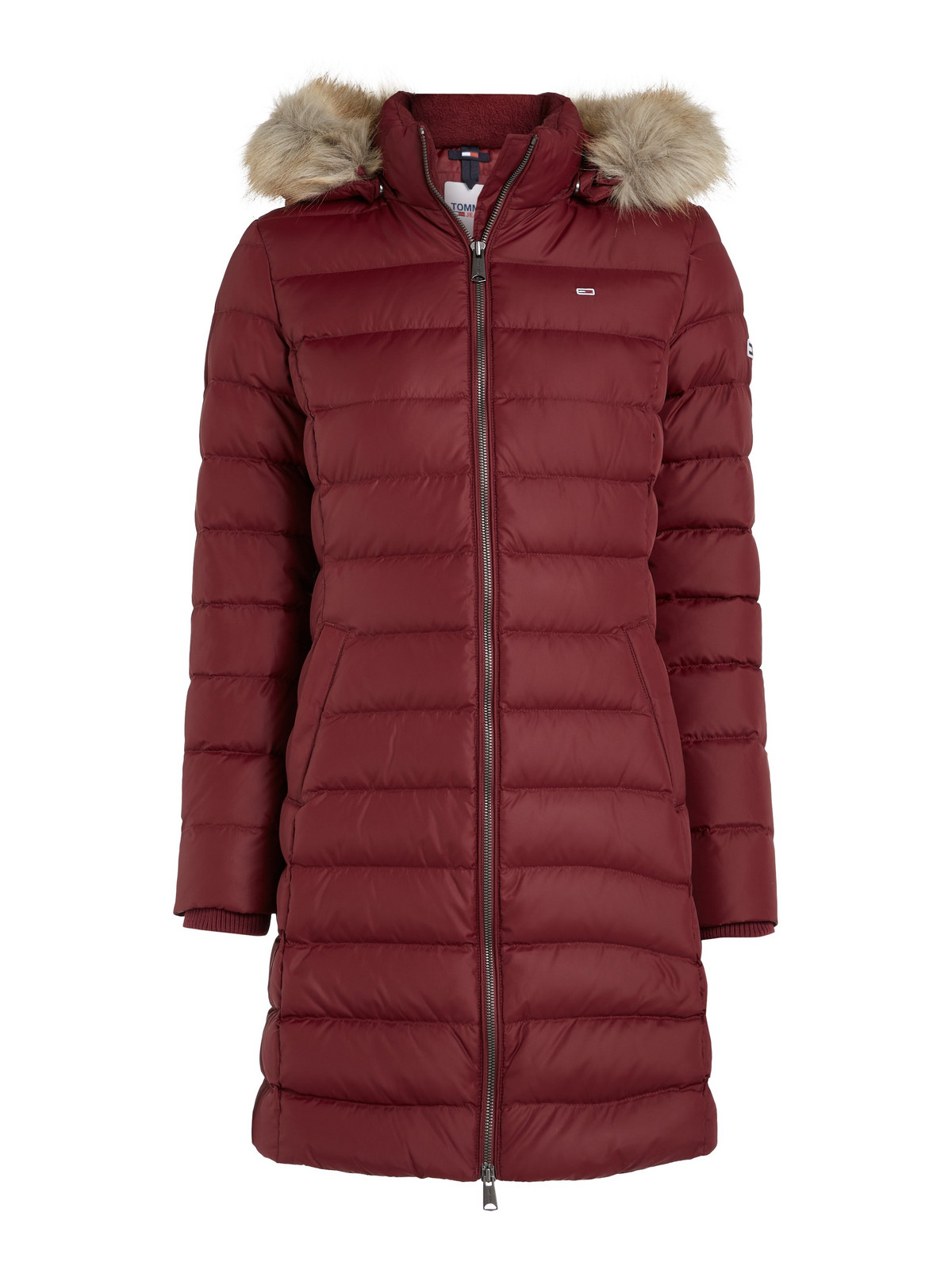 Tommy Jeans Bunda - TJW ESSENTIAL HOODED červená