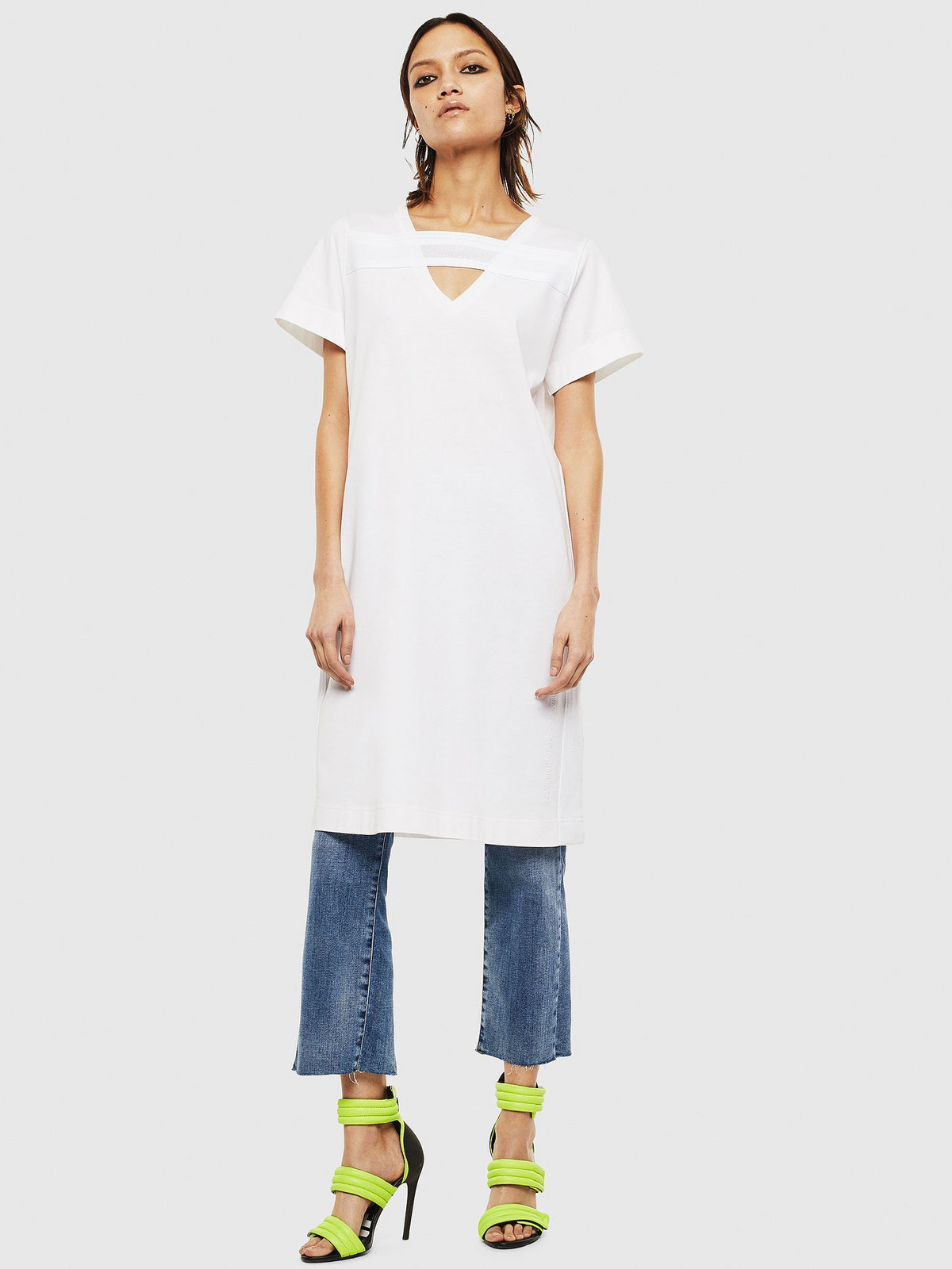 Diesel Šaty - DSTRIPE DRESS biele