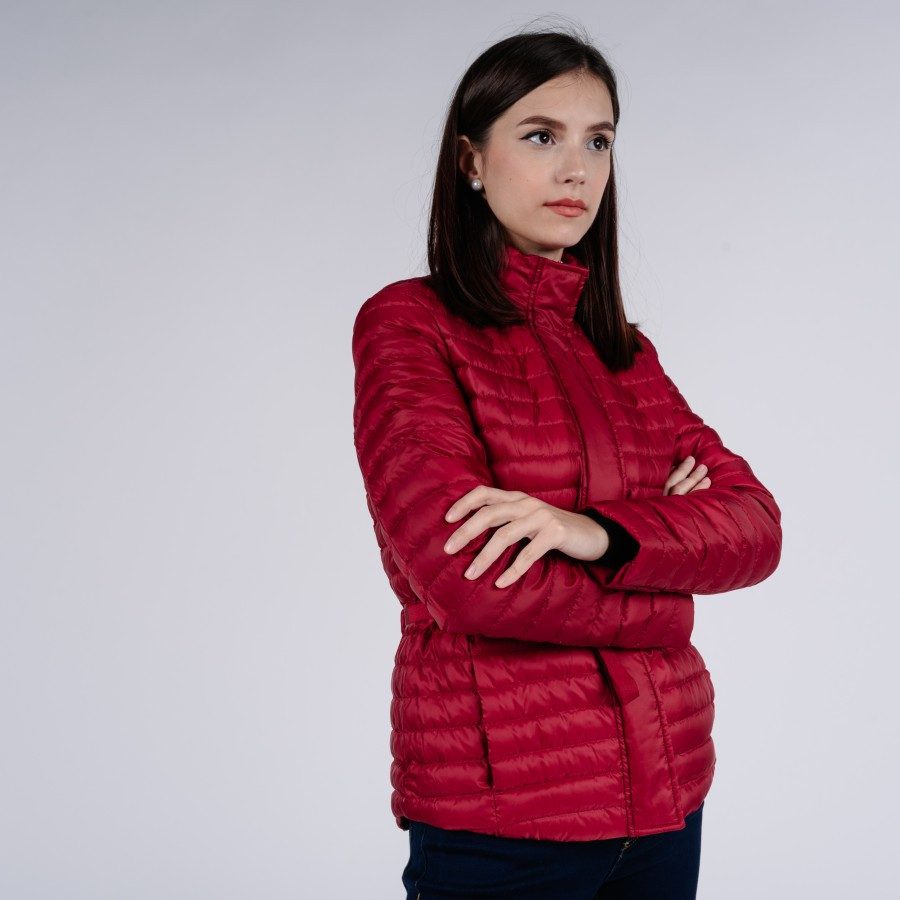 Michael Kors Bunda - BELTED PCKBL PUFFR červená