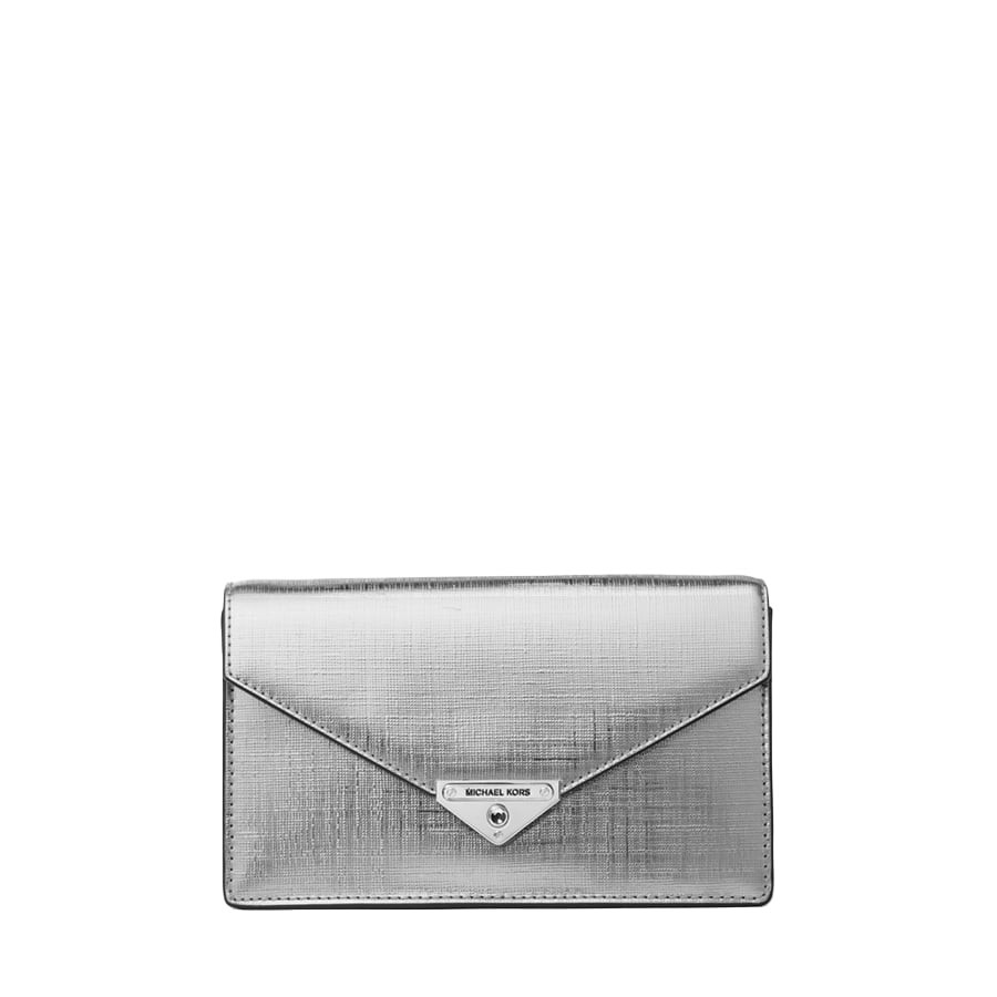 Kabelka - MICHAEL KORS GRACE ENVELOPE CLUTCH strieborná