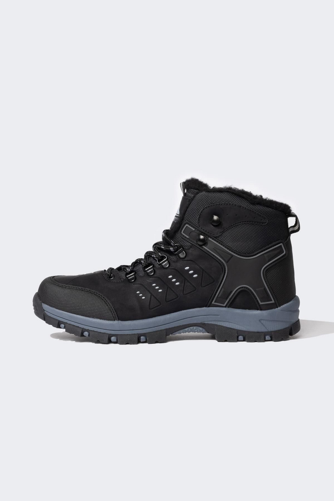 DEFACTO Men's Lace-Up High Sole Faux Leather Boots